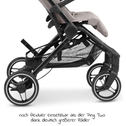 ABC Design Buggy & Sportwagen Ping Two Trekking mit flacher Liegeposition, Transporttasche und Tragegurt - Powder