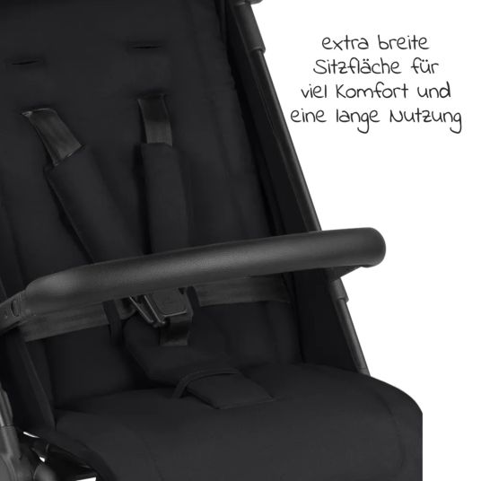 ABC Design Buggy & Sportwagen Ping Two Trekking mit flacher Liegeposition, Transporttasche, Tragegurt, Getränkehalter & Regenschutz - Ink