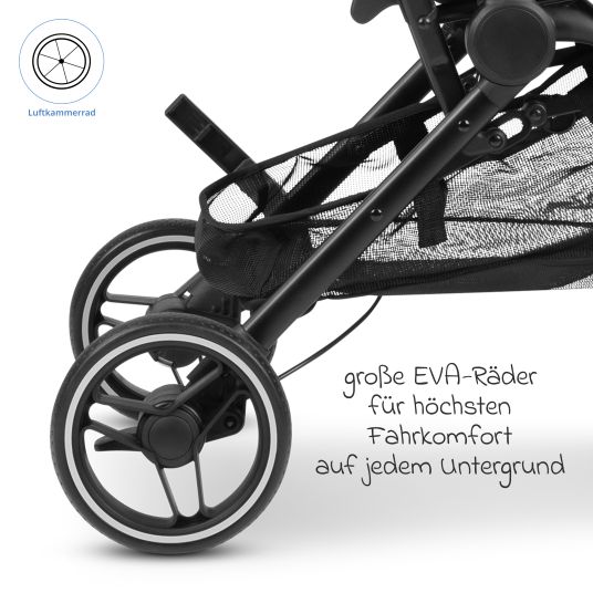 ABC Design Buggy & Sportwagen Ping Two Trekking mit flacher Liegeposition, Transporttasche und Tragegurt - Cloud