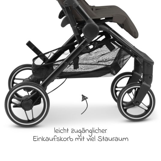 ABC Design Buggy & Sportwagen Ping Two Trekking mit flacher Liegeposition, Transporttasche und Tragegurt - Cloud