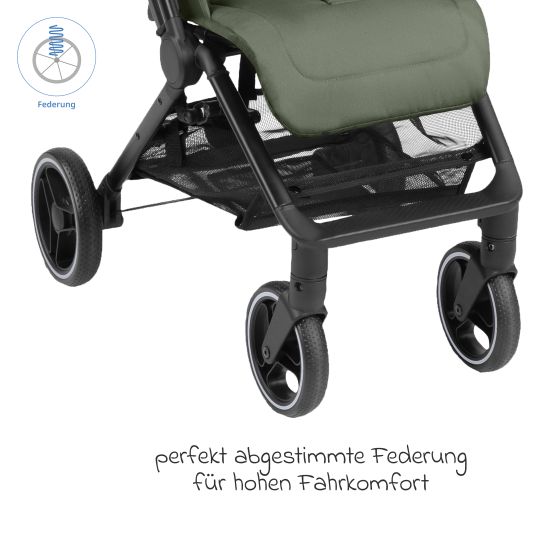 ABC Design Buggy & pushchair Ping Two Trekking with flat reclining position, carrycot and shoulder strap - Olive