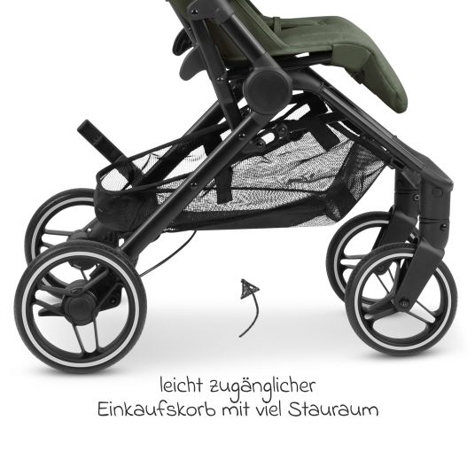 ABC Design Buggy & pushchair Ping Two Trekking with flat reclining position, carrycot and shoulder strap - Olive