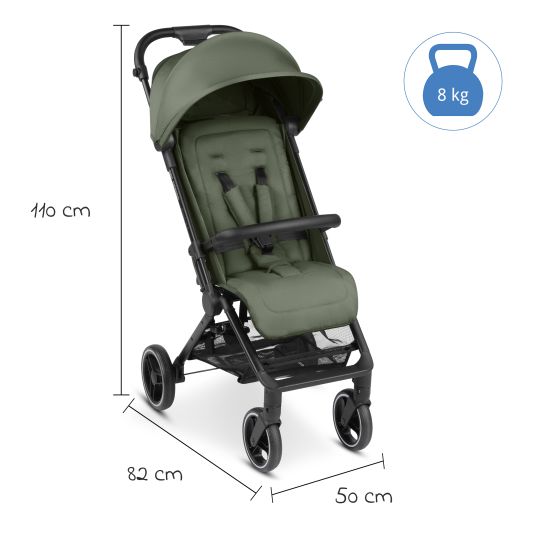 ABC Design Buggy & pushchair Ping Two Trekking with flat reclining position, carrycot and shoulder strap - Olive