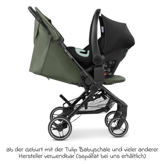 ABC Design Buggy & pushchair Ping Two Trekking with flat reclining position, carrycot and shoulder strap - Olive