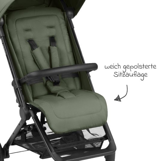 ABC Design Buggy & pushchair Ping Two Trekking with flat reclining position, carrycot and shoulder strap - Olive