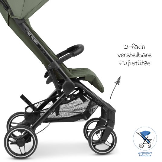 ABC Design Buggy & pushchair Ping Two Trekking with flat reclining position, carrycot and shoulder strap - Olive