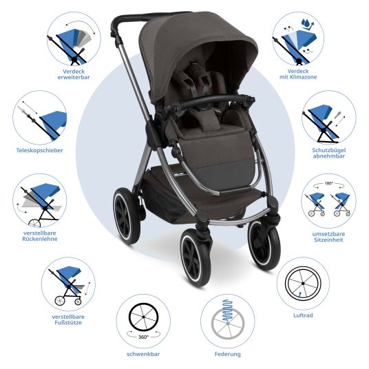 ABC Design Passeggino Samba 2 con seggiolino sportivo (da circa 9 mesi) - Almond