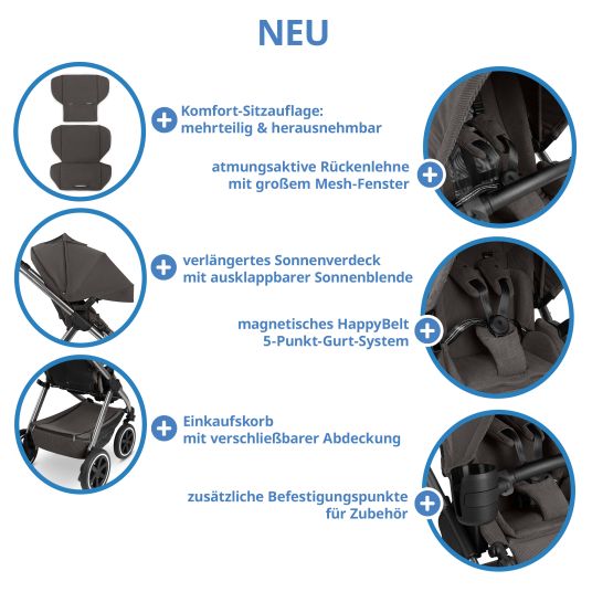 ABC Design Buggy & pushchair Samba 2 with sports seat (from approx. 9 months) - Almond