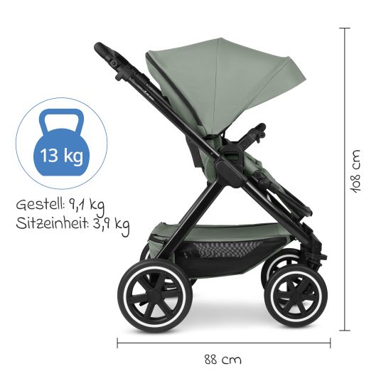 ABC Design Passeggino e carrozzina Samba 2 con seggiolino sportivo (da circa 9 mesi) - Pino