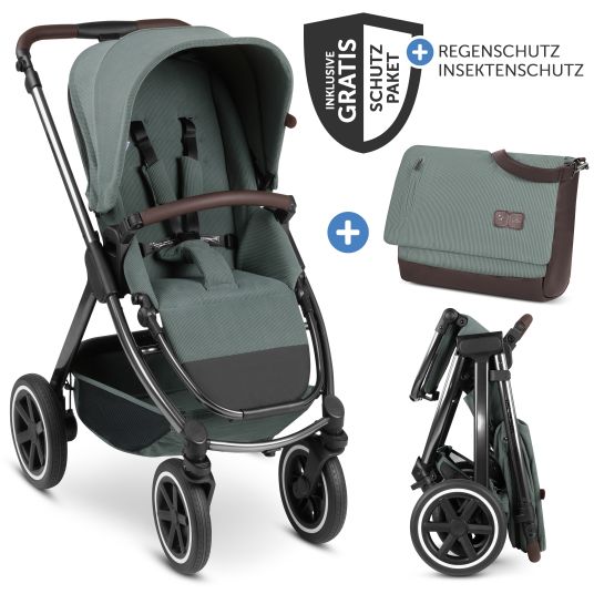 ABC Design Buggy & Sportwagen Samba mit Sportsitz (ab ca. 9 Monate) inkl. Wickeltasche Urban - Aloe