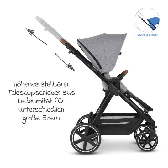 ABC Design Buggy & Sportwagen Swing bis 22 kg belastbar mit Sportsitz & Teleskopschieber - Tin