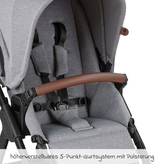 ABC Design Buggy & Sportwagen Swing bis 22 kg belastbar mit Sportsitz & Teleskopschieber - Tin