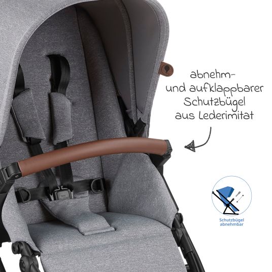 ABC Design Buggy & Sportwagen Swing bis 22 kg belastbar mit Sportsitz & Teleskopschieber - Tin