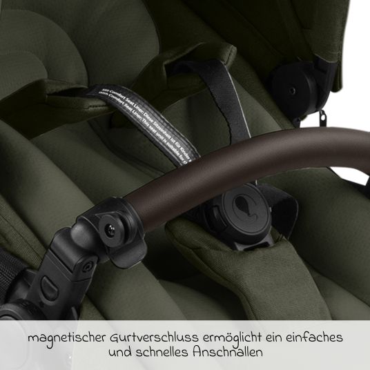 ABC Design Geschwisterwagen & Zwillingskinderwagen Zoom 2 inkl. 2 Sportsitze, 2x Keilkissen & 2x Einlagen - Pure - Avocado