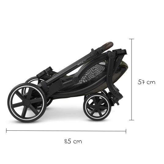 ABC Design Sibling baby carriage & twin baby carriage Zoom 2 incl. 2 sports seats, 2x wedge cushions & 2x inserts - Pure - Avocado