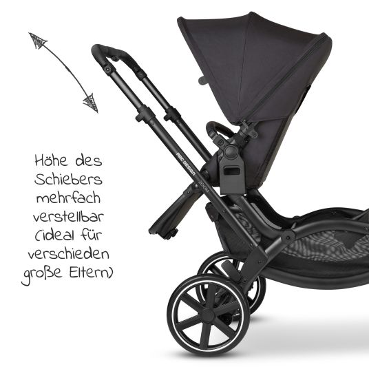 ABC Design Geschwisterwagen & Zwillingskinderwagen Zoom - 6-tlg. Sparset inkl. 2 Sportsitzen, Babywanne und 2x Sitzkeil - Ink