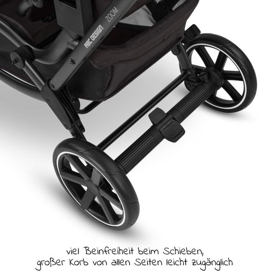 ABC Design Geschwisterwagen & Zwillingskinderwagen Zoom - 6-tlg. Sparset inkl. 2 Sportsitzen, Babywanne und 2x Sitzkeil - Ink