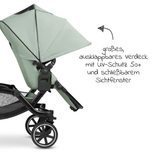 ABC Design Geschwisterwagen & Zwillingskinderwagen Zoom - 6-tlg. Sparset inkl. 2 Sportsitzen, Babywanne und 2x Sitzkeil - Pine