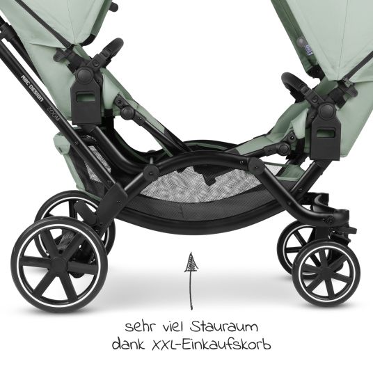ABC Design Geschwisterwagen & Zwillingskinderwagen Zoom - 8-tlg. Sparset inkl. 2 Sportsitzen, Babywanne, Babyschale Tulip und 2x Sitzkeil - Pine
