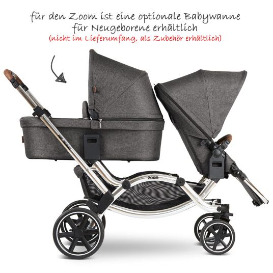 ABC Design Zoom Sibling & Twin Stroller - Diamond Edition - Asphalt