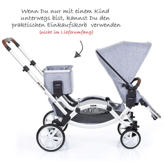 ABC Design Geschwisterwagen & Zwillingskinderwagen Zoom - Graphite Grey