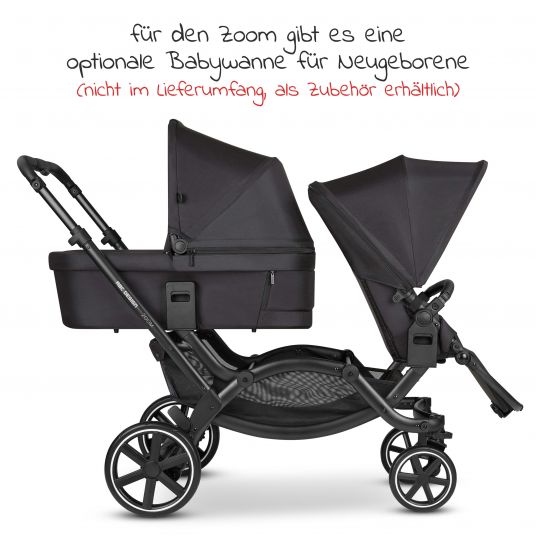 ABC Design Geschwisterwagen & Zwillingskinderwagen Zoom inkl. 2 Sportsitzen - Classic Edition - Ink