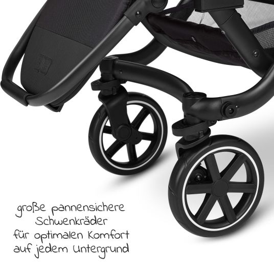 ABC Design Geschwisterwagen & Zwillingskinderwagen Zoom inkl. 2 Sportsitzen und 2x Sitzkeil - Ink