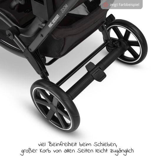 ABC Design Geschwisterwagen & Zwillingskinderwagen Zoom inkl. 2 Sportsitzen und 2x Sitzkeil - Pine