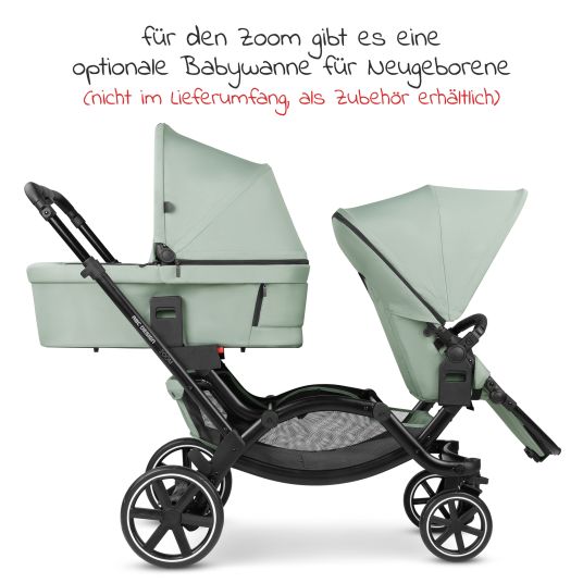 ABC Design Geschwisterwagen & Zwillingskinderwagen Zoom inkl. 2 Sportsitzen und 2x Sitzkeil - Pine