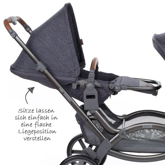 ABC Design Sibling carriage & twin pushchair Zoom incl. carrycot - Street