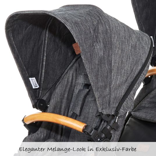 ABC Design Zoom Passeggino Sibling & Twin con navicella e borsa fasciatoio - Legno