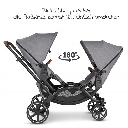 ABC Design Geschwisterwagen & Zwillingskinderwagen Zoom - Tin