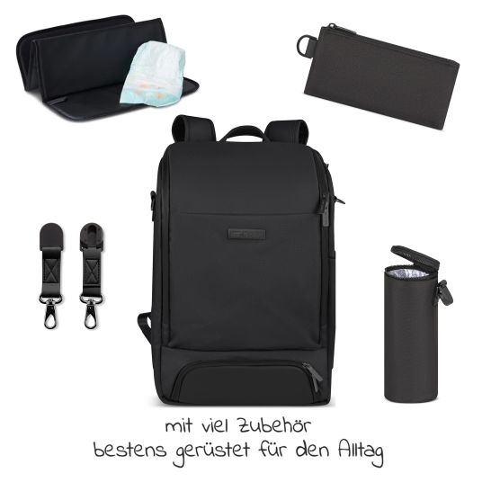 ABC Design Jogger Salsa Run - Runner mit Sportzulassung, Luftbereifung, Handbremse inkl. Wickelrucksack & Regenschutz - Aqua