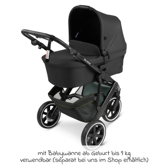 ABC Design Jogger Salsa Run - Runner mit Sportzulassung, Luftbereifung, Handbremse inkl. Wickelrucksack & Regenschutz - Aqua