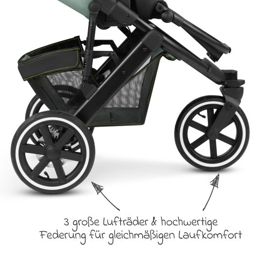 ABC Design Jogger Salsa Run - Runner mit Sportzulassung, Luftbereifung und Handbremse - Aqua