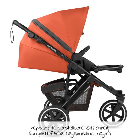 ABC Design Jogger Salsa Run - Runner mit Sportzulassung, Luftbereifung und Handbremse - Carrot