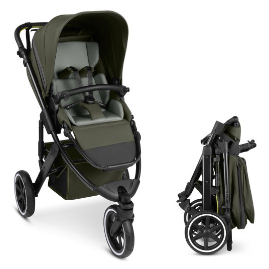 ABC Design Jogger & pushchair Salsa 5 Run with sports approval, pneumatic tires, seat insert and handbrake - Pure - Avocado