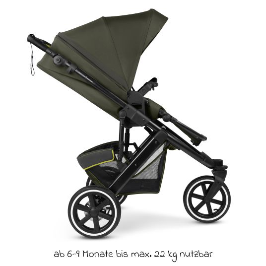 ABC Design Jogger & pushchair Salsa 5 Run with sports approval, pneumatic tires, seat insert and handbrake - Pure - Avocado