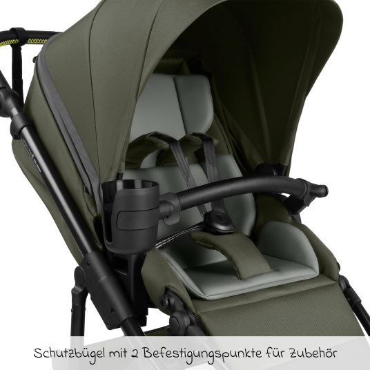 ABC Design Jogger & pushchair Salsa 5 Run with sports approval, pneumatic tires, seat insert and handbrake - Pure - Avocado