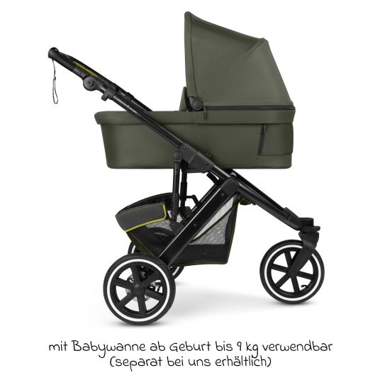 ABC Design Jogger & pushchair Salsa 5 Run with sports approval, pneumatic tires, seat insert and handbrake - Pure - Avocado