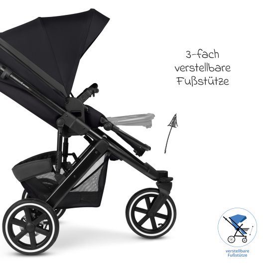 ABC Design Jogger & pushchair Salsa 5 Run with sports approval, pneumatic tires, seat insert and handbrake - Pure - Coal