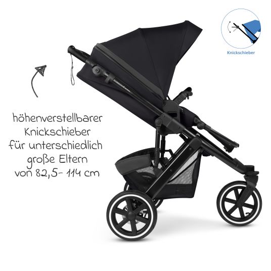 ABC Design Jogger & pushchair Salsa 5 Run with sports approval, pneumatic tires, seat insert and handbrake - Pure - Coal