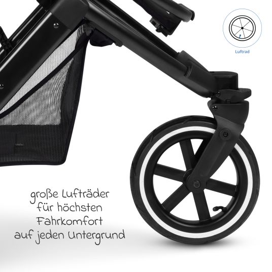 ABC Design Jogger & pushchair Salsa 5 Run with sports approval, pneumatic tires, seat insert and handbrake - Pure - Coal