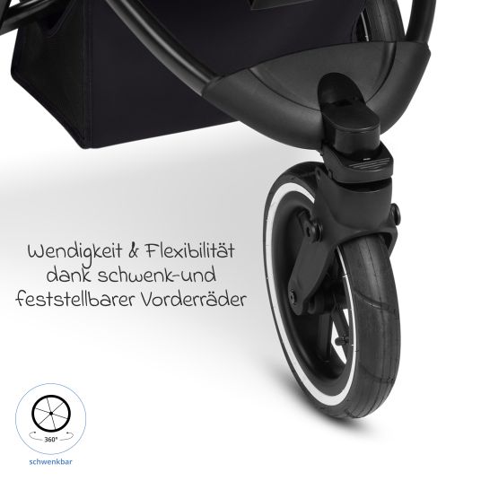 ABC Design Jogger & pushchair Salsa 5 Run with sports approval, pneumatic tires, seat insert and handbrake - Pure - Coal