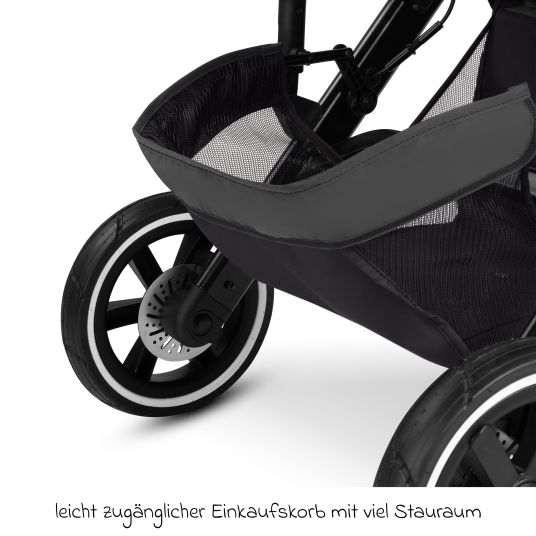 ABC Design Jogger & pushchair Salsa 5 Run with sports approval, pneumatic tires, seat insert and handbrake - Pure - Coal