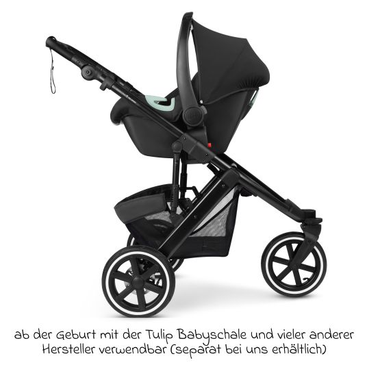 ABC Design Jogger & pushchair Salsa 5 Run with sports approval, pneumatic tires, seat insert and handbrake - Pure - Coal