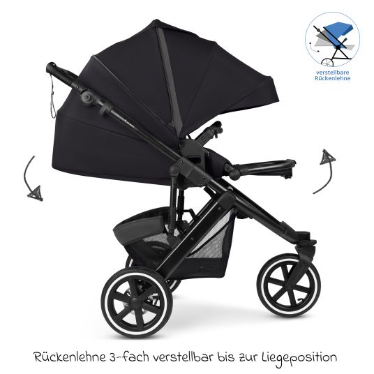 ABC Design Jogger & pushchair Salsa 5 Run with sports approval, pneumatic tires, seat insert and handbrake - Pure - Coal