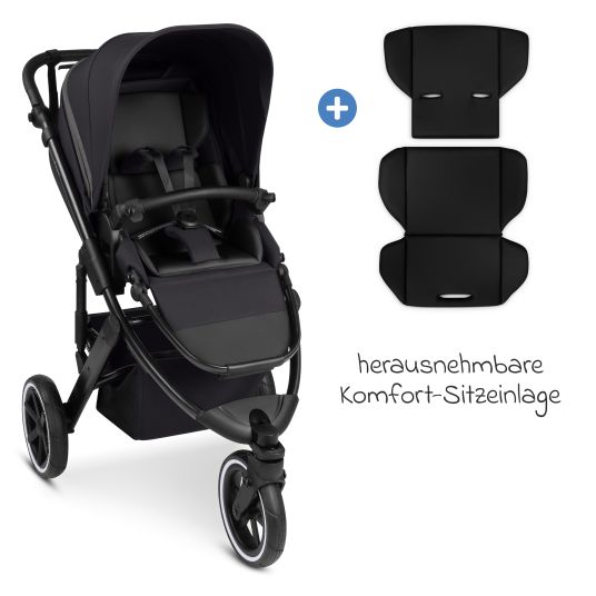 ABC Design Jogger & pushchair Salsa 5 Run with sports approval, pneumatic tires, seat insert and handbrake - Pure - Coal