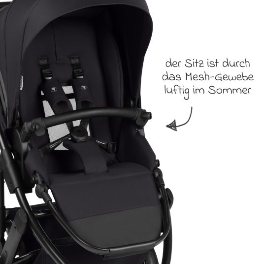 ABC Design Jogger & pushchair Salsa 5 Run with sports approval, pneumatic tires, seat insert and handbrake - Pure - Coal