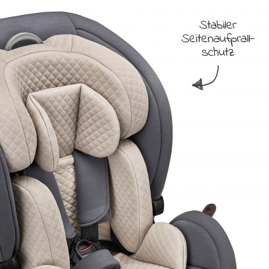ABC Design Kindersitz Aspen - 2in1 - i-Size Autositz / 76-150 cm - Fashion Edition - Stone